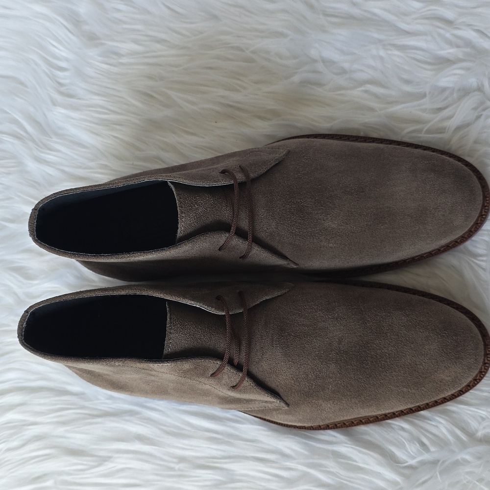 Men's Suede Chukka Boots - Grey and Blue - Picture 3 of 11